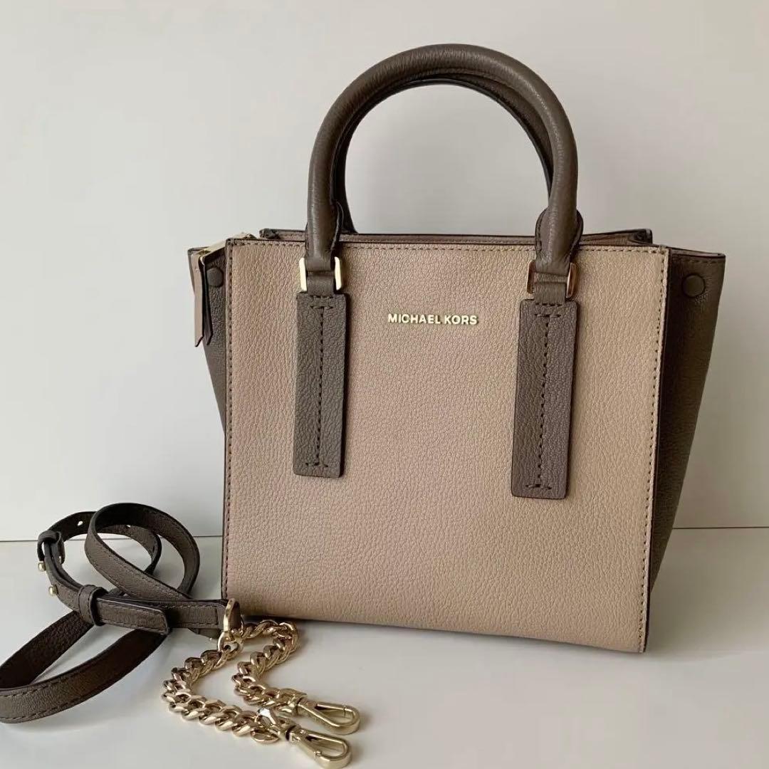 【マイケルコース】アレッサ　2way ハンドバッグ　ショルダーバッグ　ブラウン