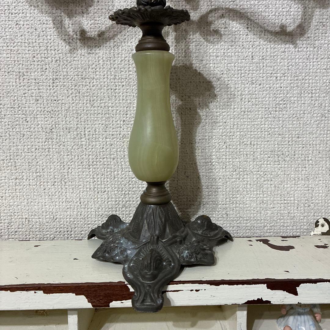 フランス/アンティーク/キャンドルホルダー瑪瑙石/真鍮