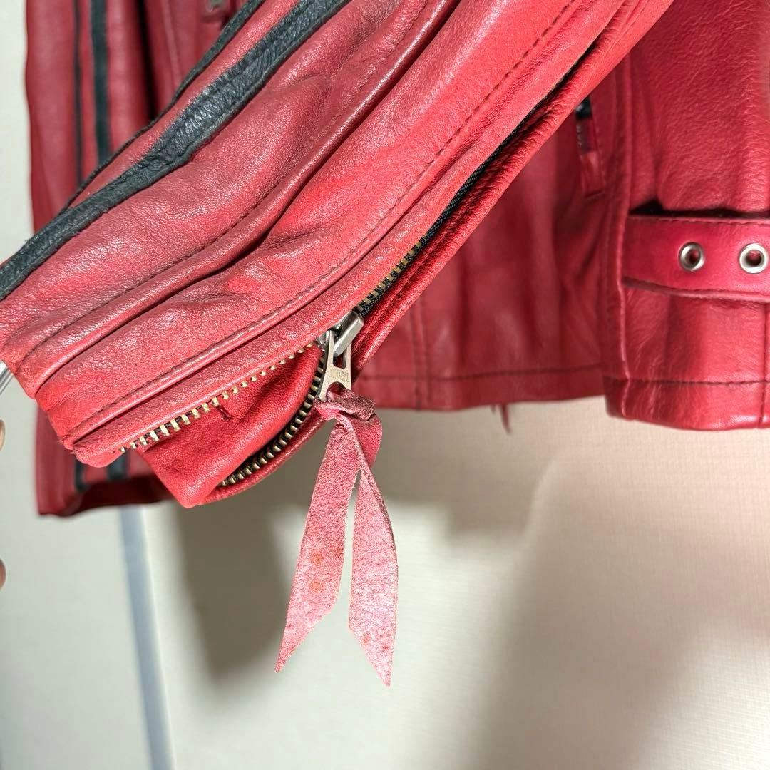 Schott シングルライダース　レッド　ブラックライン