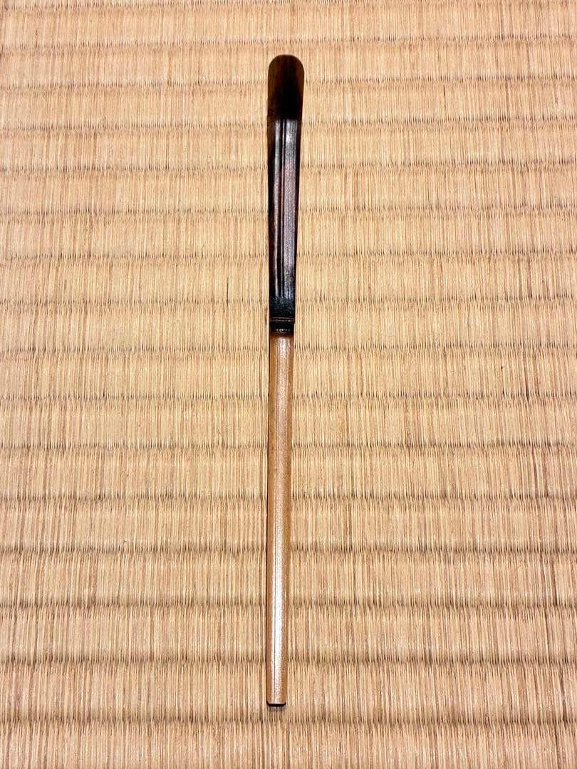 茶道具　浸竹茶杓　銘『明歴々』 南宋寺 田島碩應書付　久保左京削り