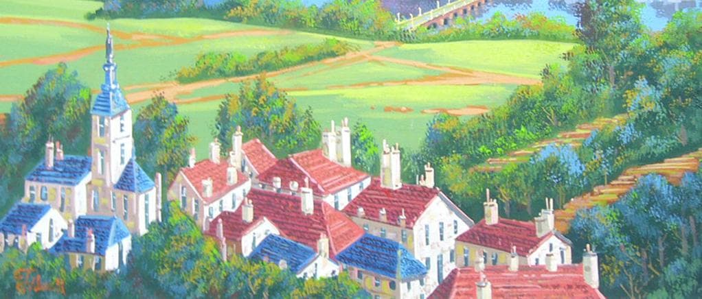 絵画 油絵 竹内敏彦 肉筆油絵 ドナウの流れ F20