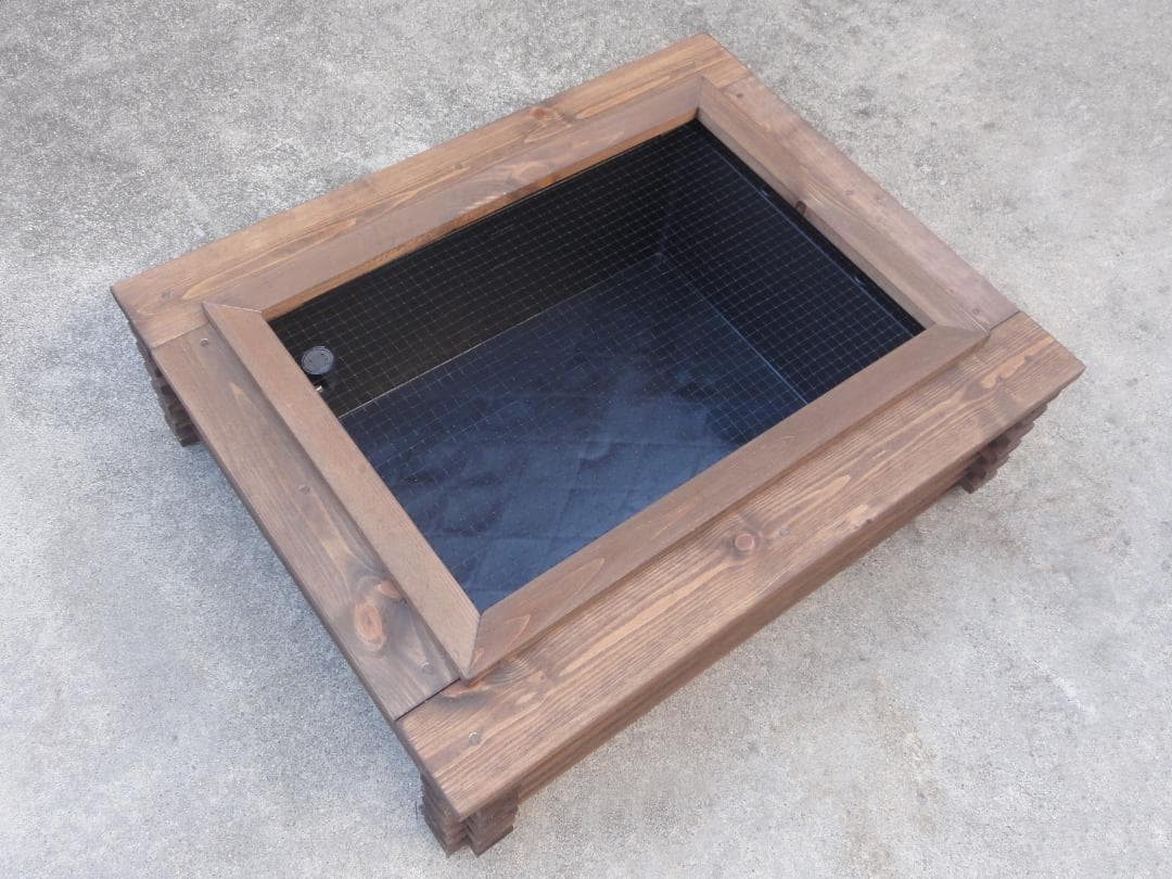 ビオトープ 40Ｌ　トロ舟木枠セット（フラット防鳥網付き）　メダカ・金魚飼育用