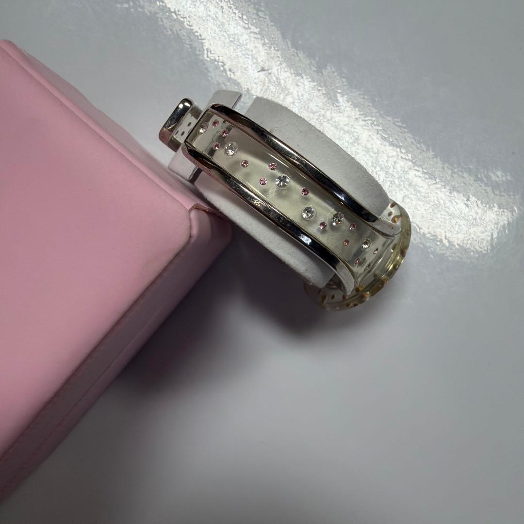 サンリオ　ハローキティ　バングル　腕時計　クリア　ラインストーン　平成レトロ