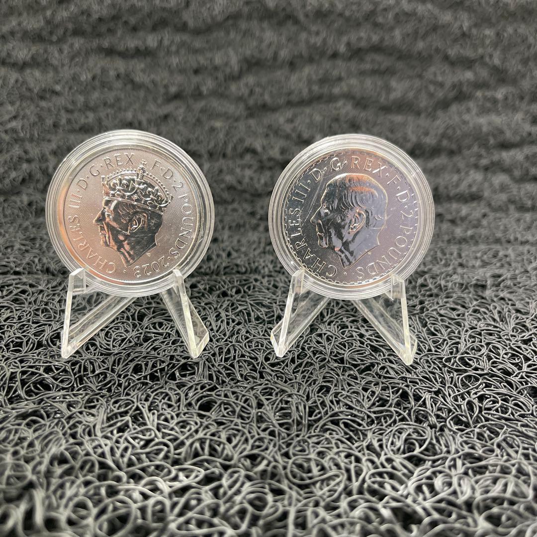 【チャールズ3世肖像】 2023ブリタニア 1オンス銀貨・戴冠式1オンス銀貨