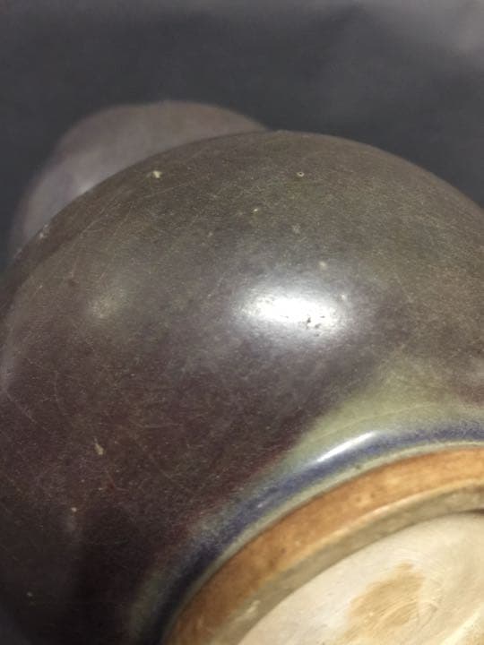 辰砂釉 三環花瓶  中国古玩