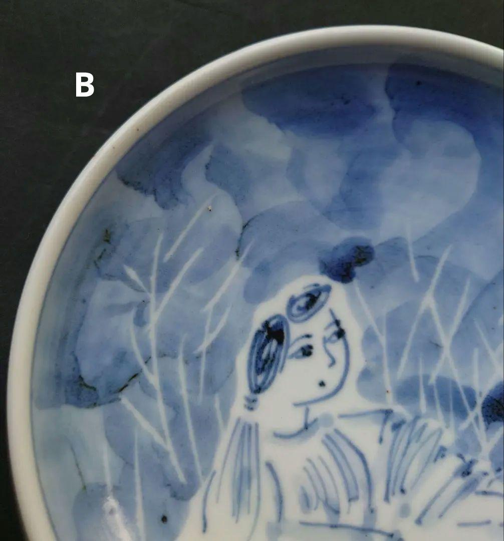 中村芳楽　天月窯　手描き　中皿　２枚セット　伊豆　若葉マークデザイナー