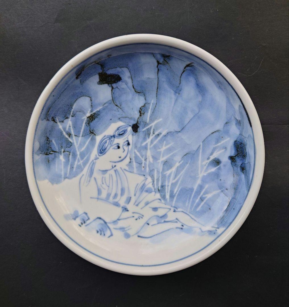 中村芳楽　天月窯　手描き　中皿　２枚セット　伊豆　若葉マークデザイナー