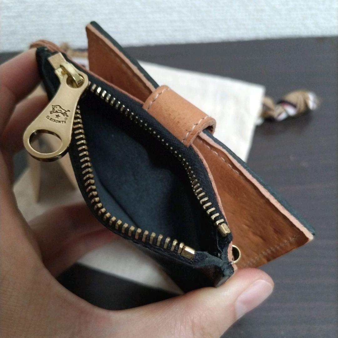 新品 イルビゾンテ 本革 キーケース スマートキー 小銭入れ ブラック ヌメ