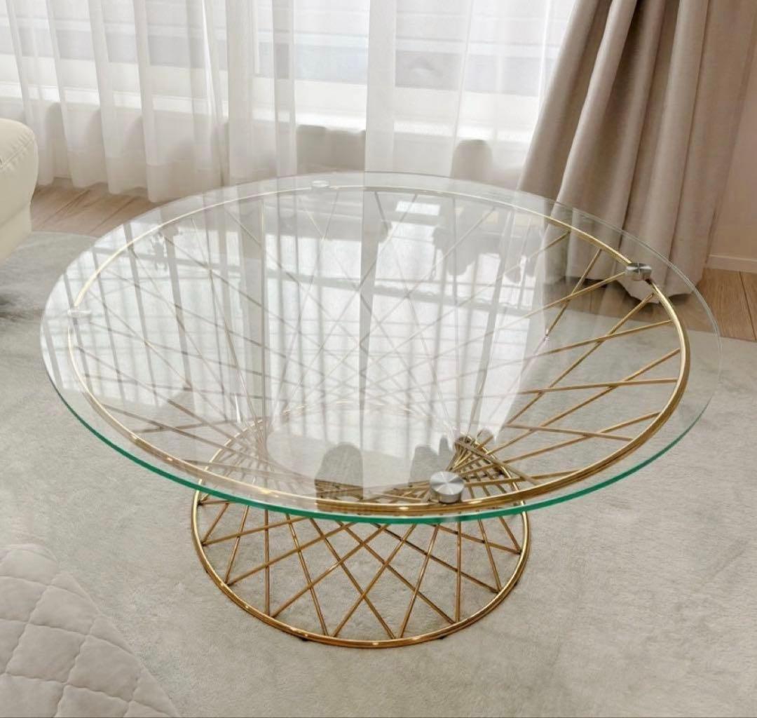 Francfranc マーリアコーヒーテーブル　ガラス天板テーブル 幅80cm