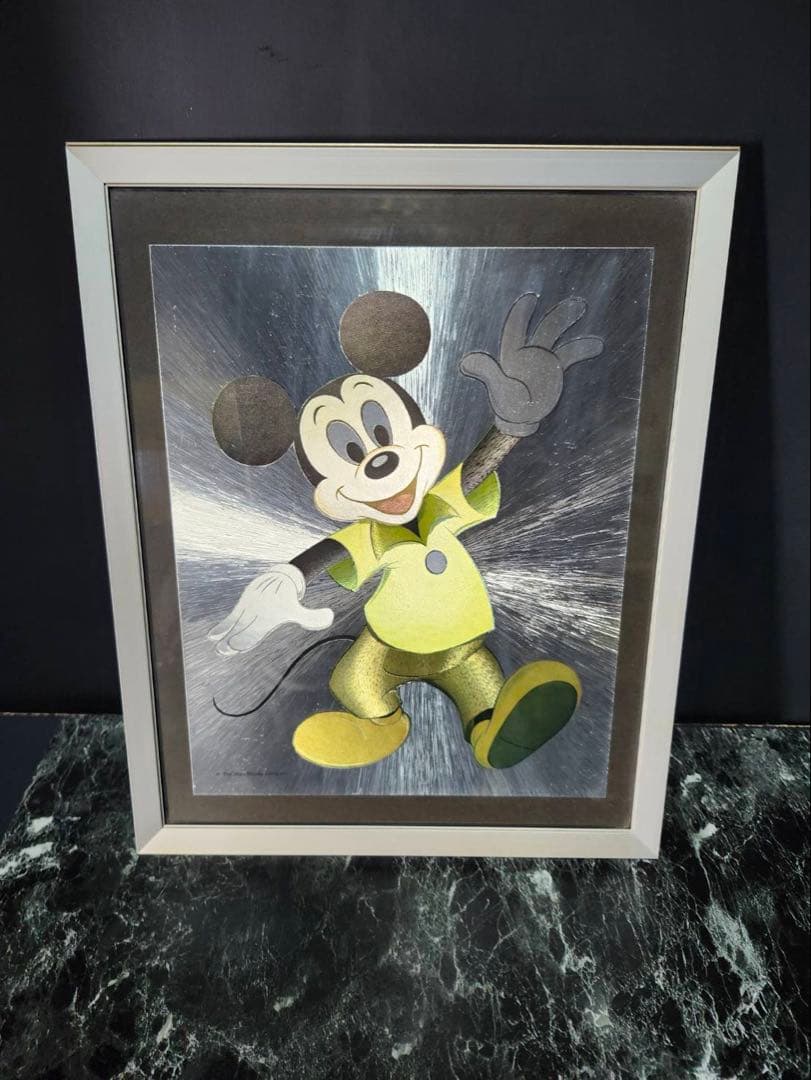 ミッキーマウス アート メタリック　インテリア　ディズニー　イラスト　　　絵画