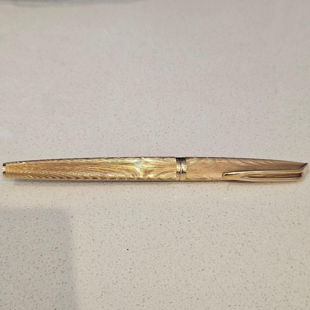 WATERMAN C/F モアレPLAQUE OR Gヴィンテージ万年筆18K