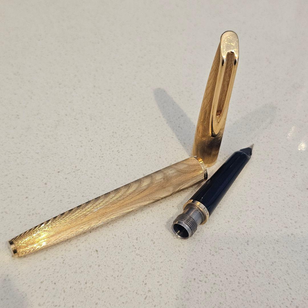 WATERMAN C/F モアレPLAQUE OR Gヴィンテージ万年筆18K