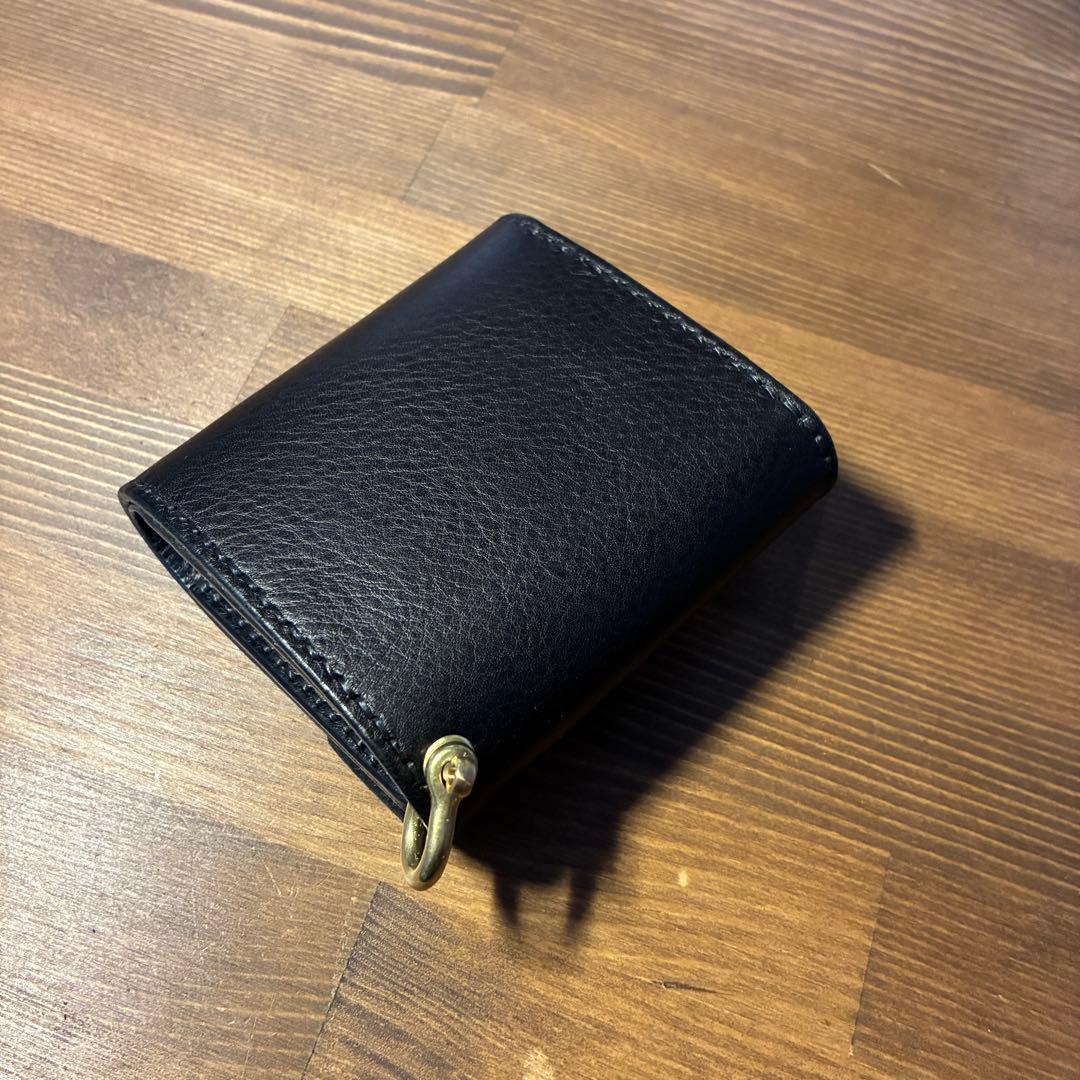 ショートトラッカーウォレット　イタリアンレザー　ネブラスカ　ブラック