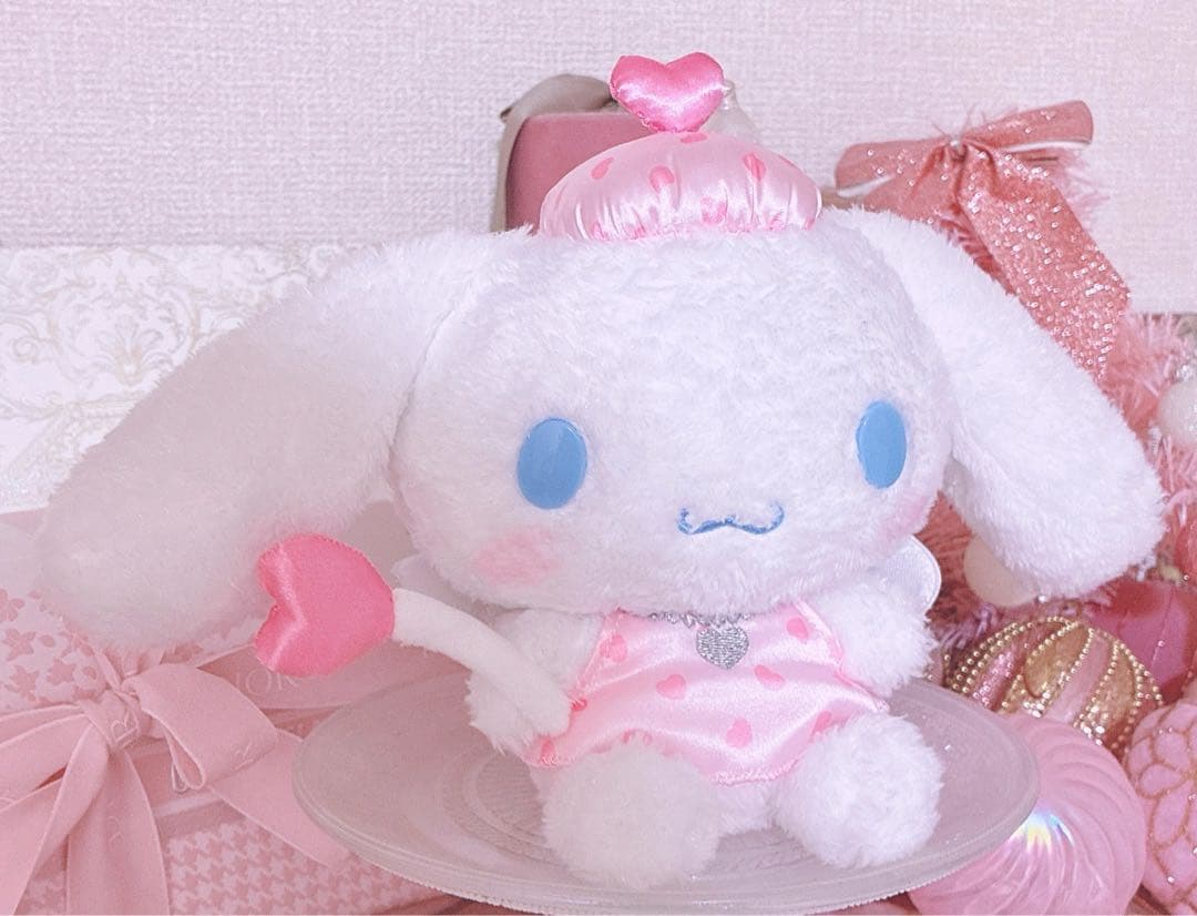 希少♡レア♡昭和レトロ♡シナモロール♡ハート♡ぬいぐるみ♡ピンク♡ロリータ♡