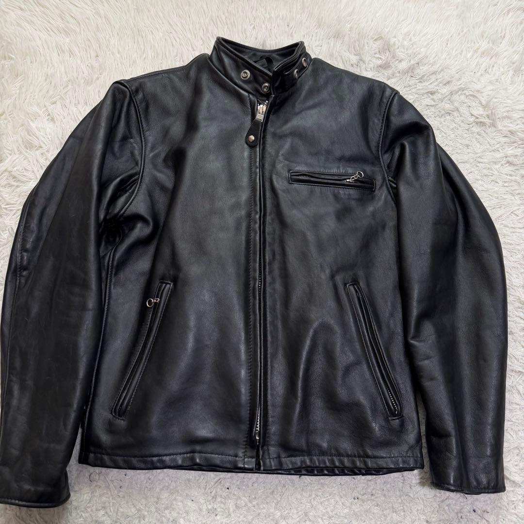 美品Lサイズ相当　ショット　641 シングルライダースジャケット　ライナー付き