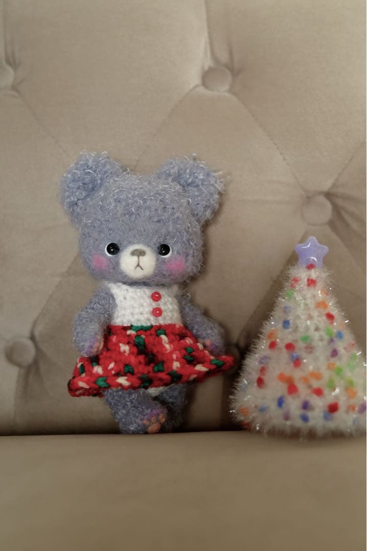 イルミネーション クリスマスツリー あみぐるみ クマさん