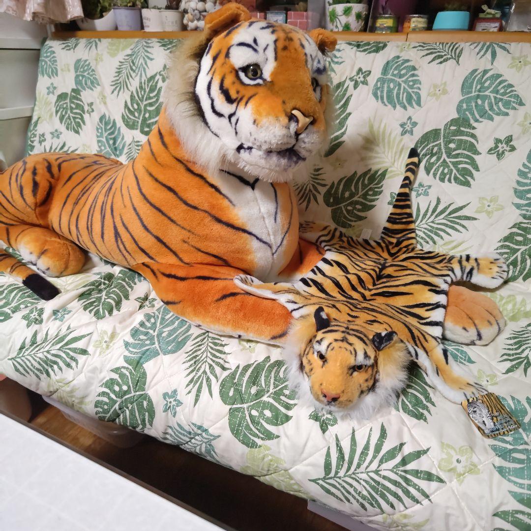 特大リアルタイガーぬいぐるみ！リアルマニアルぬいぐるみマットセット❣