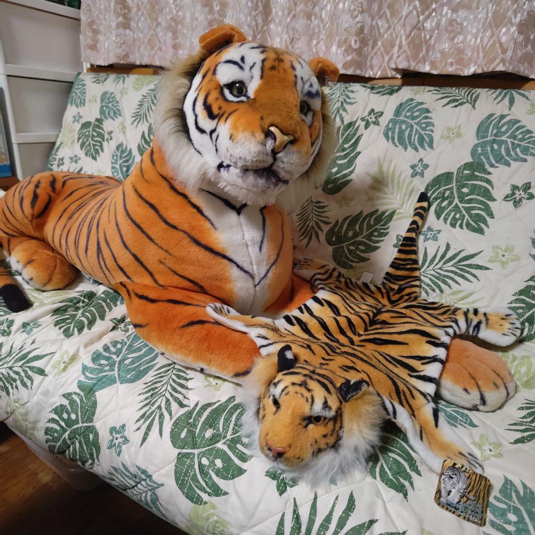 特大リアルタイガーぬいぐるみ！リアルマニアルぬいぐるみマットセット❣