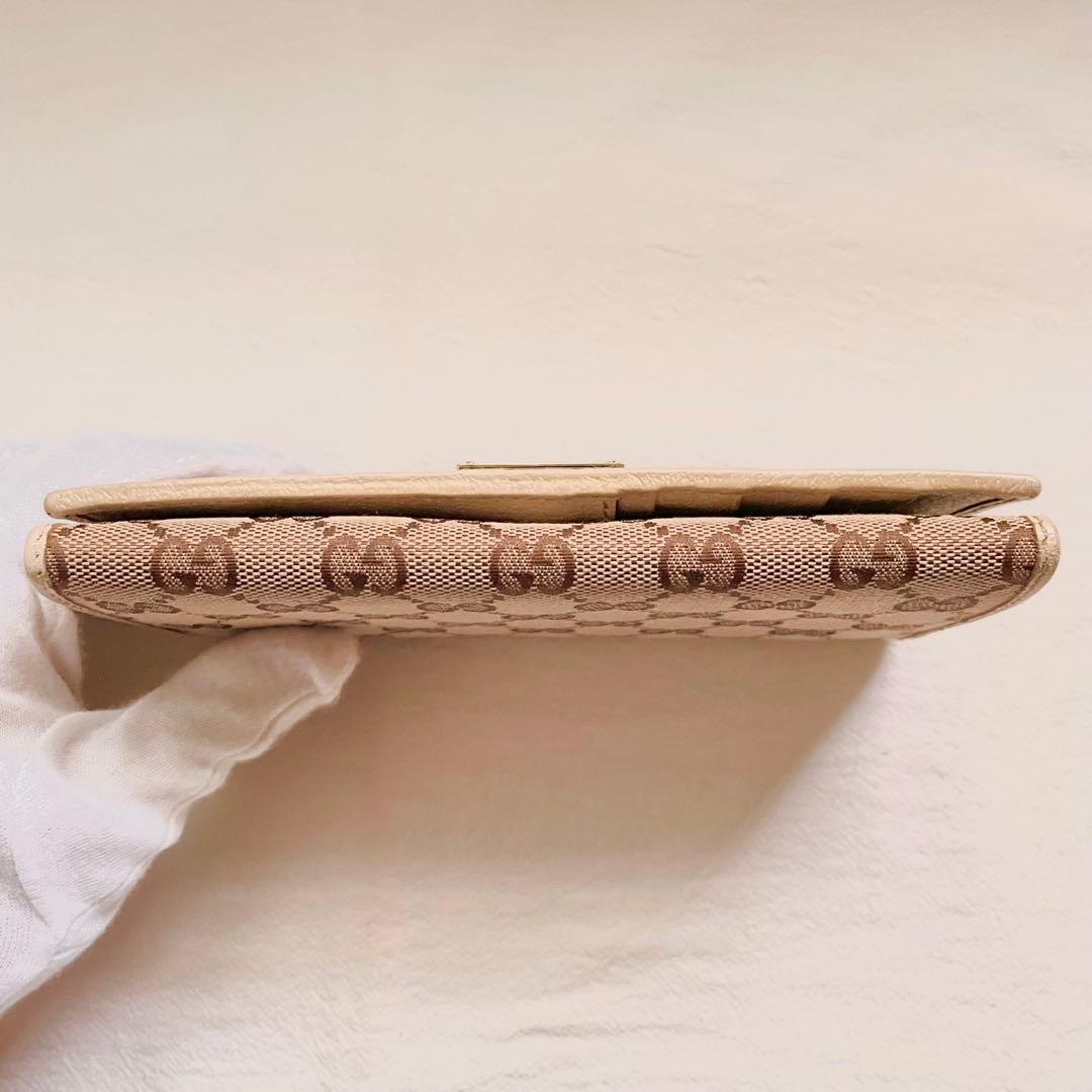 GUCCI グッチ 長財布 GGキャンバス ロゴプレート 折り財布 1219-④
