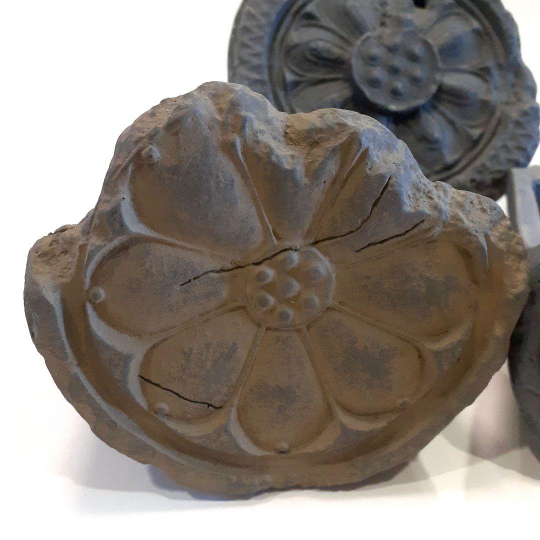 古代瓦花器　3点