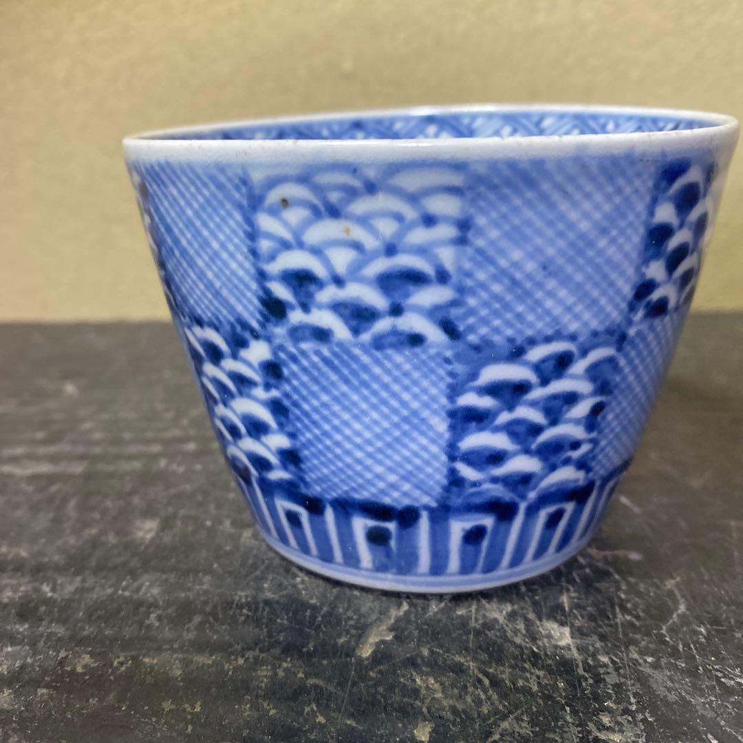 市松文蕎麦猪口