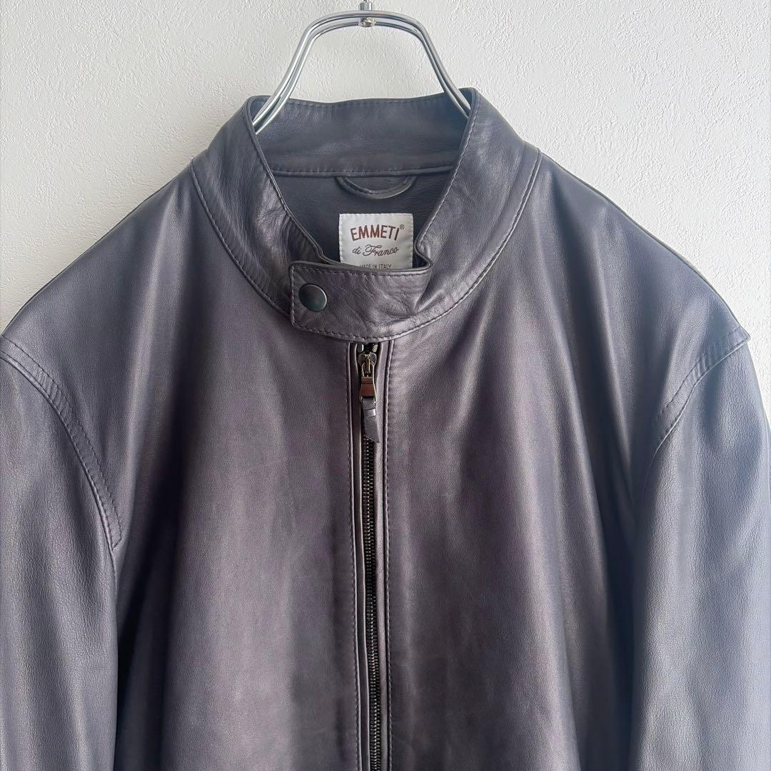 【美品✨52‼︎】EMMETI エンメティ JURI ラムレザーシングルライダース