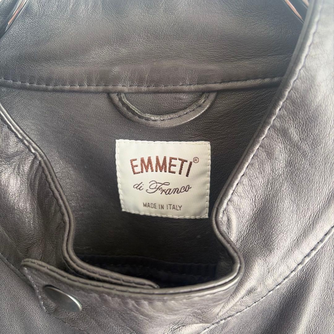 【美品✨52‼︎】EMMETI エンメティ JURI ラムレザーシングルライダース