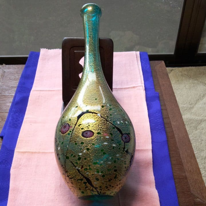 金採象巌光林琳派花器硝子