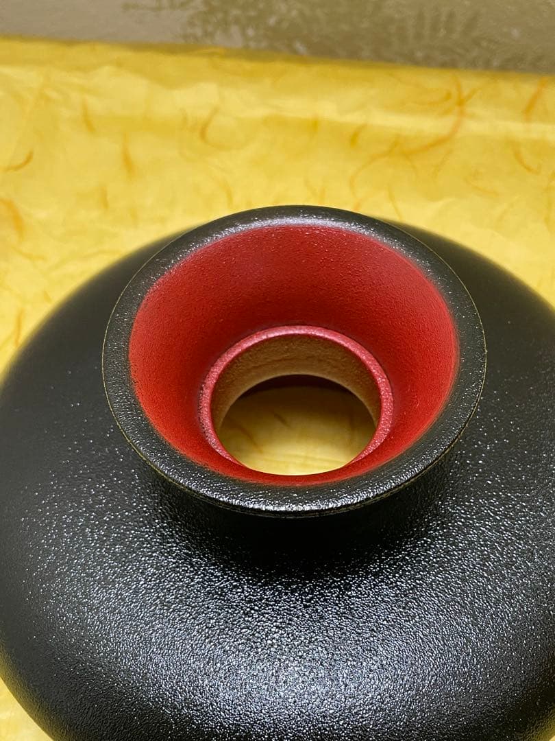 茶道具　天目台　山中塗　黒漆　乾漆　助田宗明作　桐共箱入り　裏千家