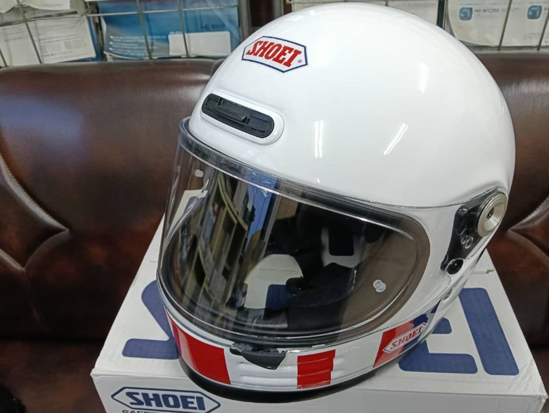 美品 SHOEI グラムスター TC-10 XLサイズ ホワイト×レッド