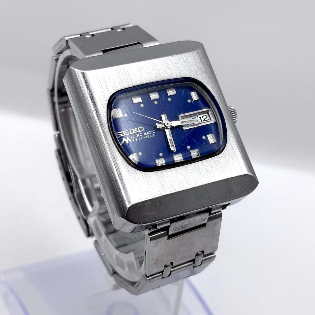 セイコー ロードマチック 青文字盤 スクエア アンティーク 23石 状態考慮