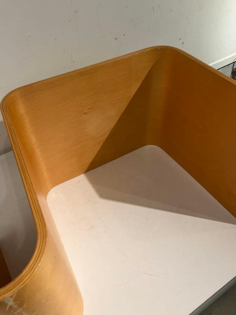 プライウッド、マガジンラック付きサイドテーブル、ミッドセンチュリー、北欧、モダン