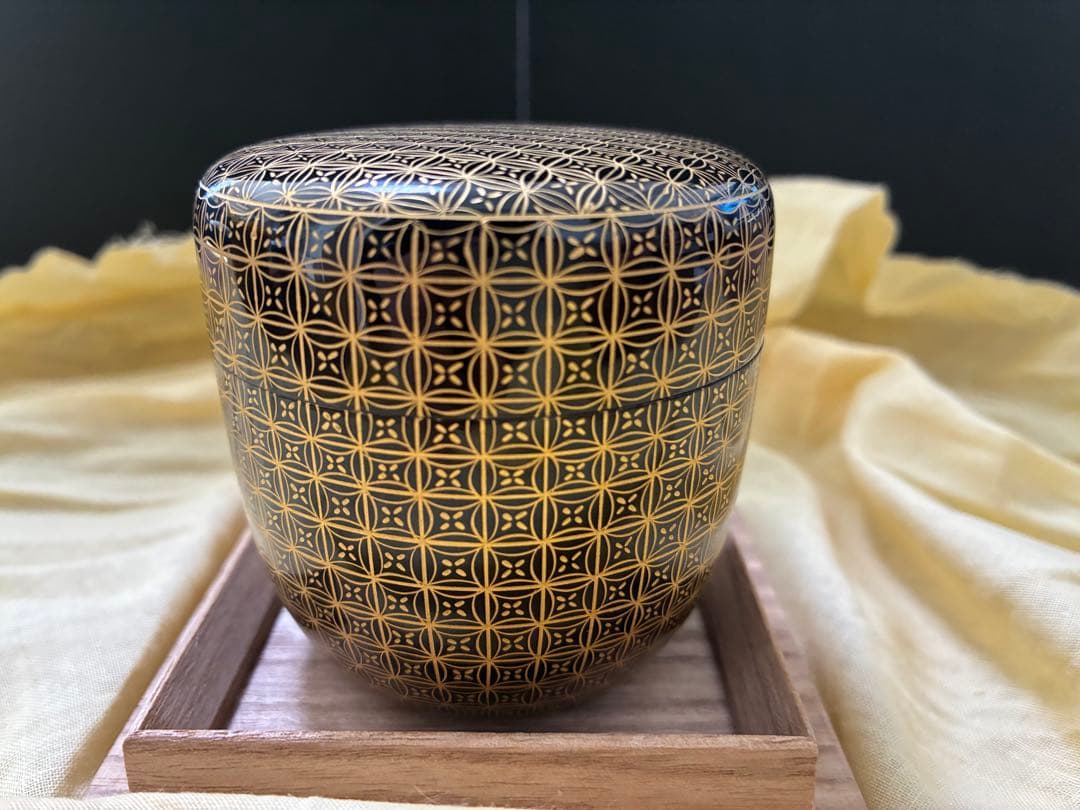 【新品 未使用】　前志芸男　沈金七宝之図　茶道具 棗