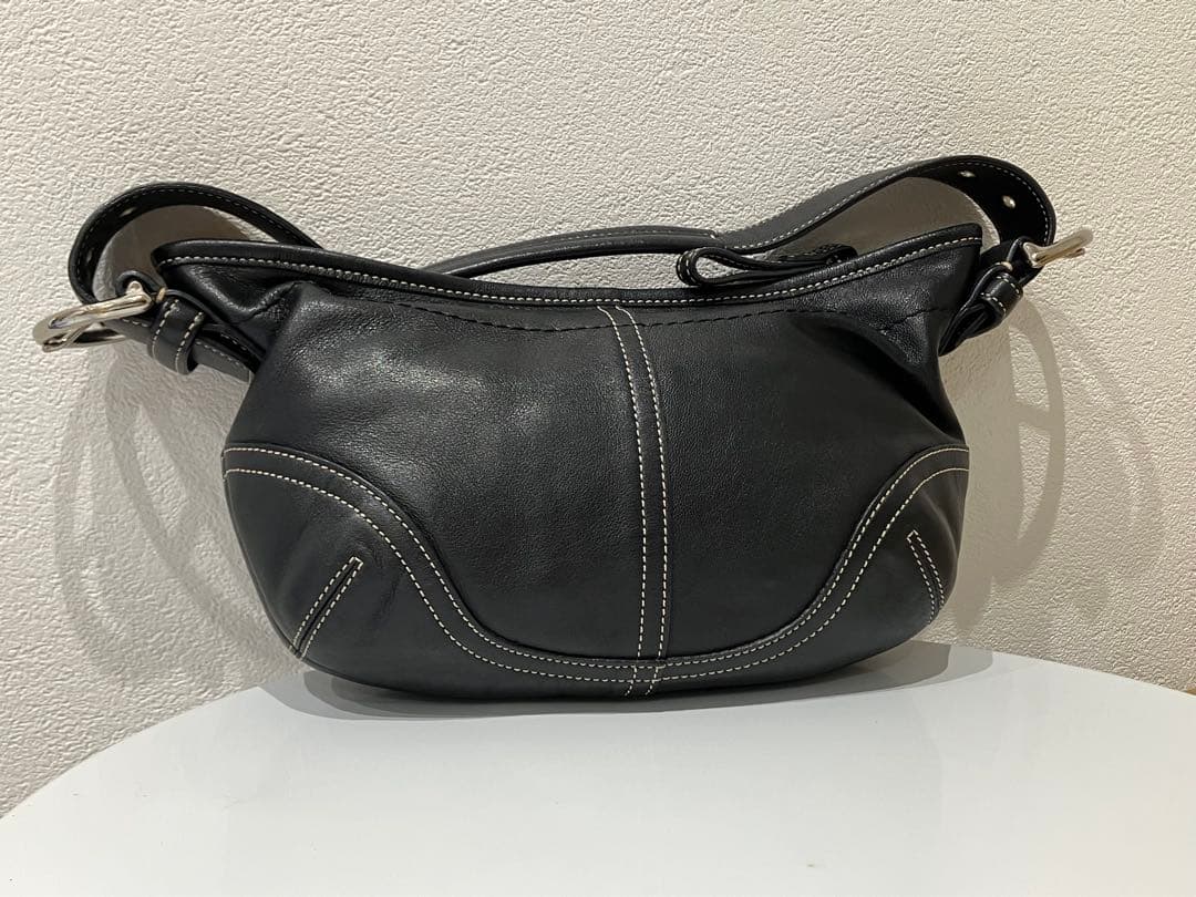 【美品】COACH ショルダーバッグ ワンショルダー レザー ブラック