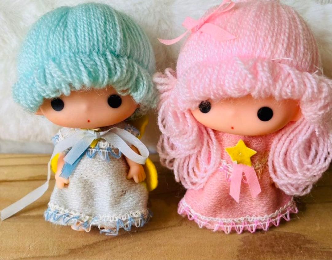 【昭和レトロ】サンリオ　リトルツインスターズ　キキララ　ソフビ　人形　ドール