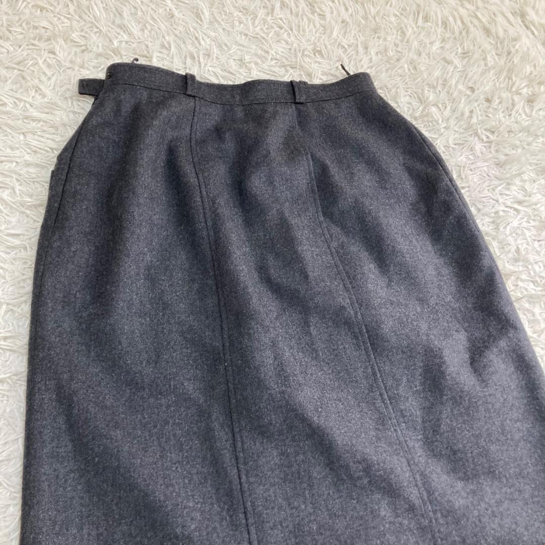 16715✨CHANEL ウール 金ボタン スカート 42 LL グレー