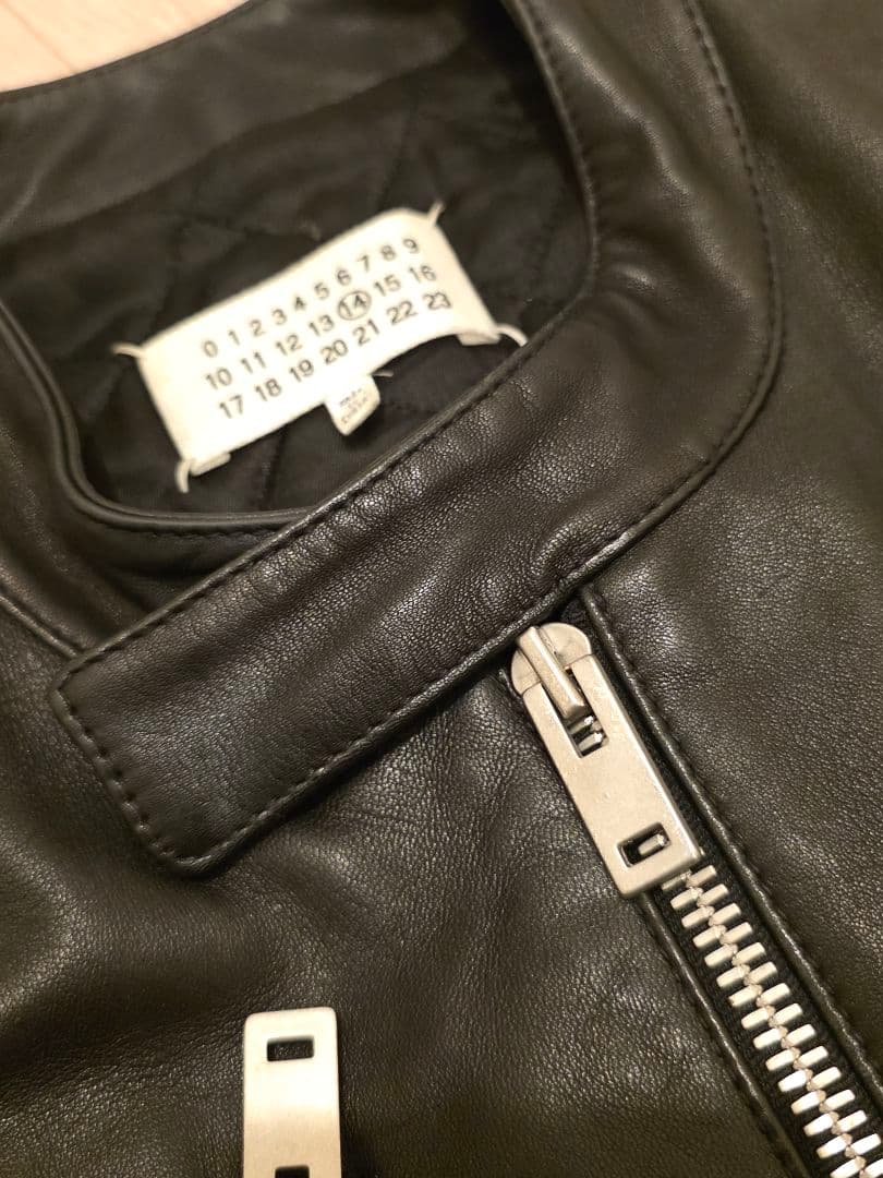 メゾンマルジェラ 八の字 ライダース レザージャケット 48