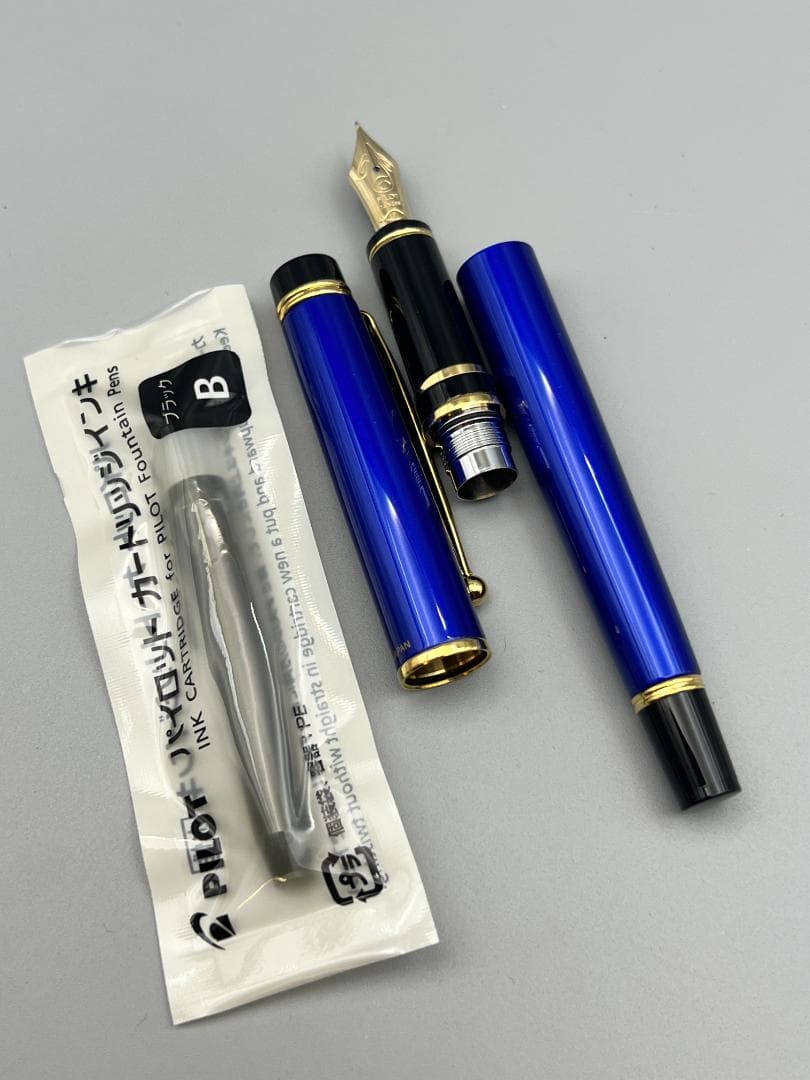 PILOT パイロット 万年筆 カスタム ブルーマーブル F ペン先 14K