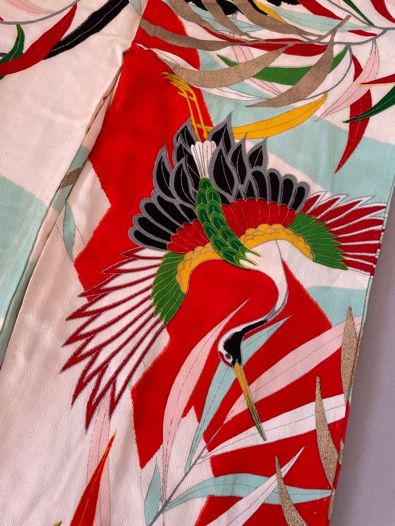 七五三　アンティークお着物セット　３歳　作り帯コーデ　髪飾り付き