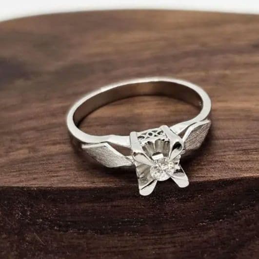 K14WG ダイヤ リング 0.11ct 12.5号