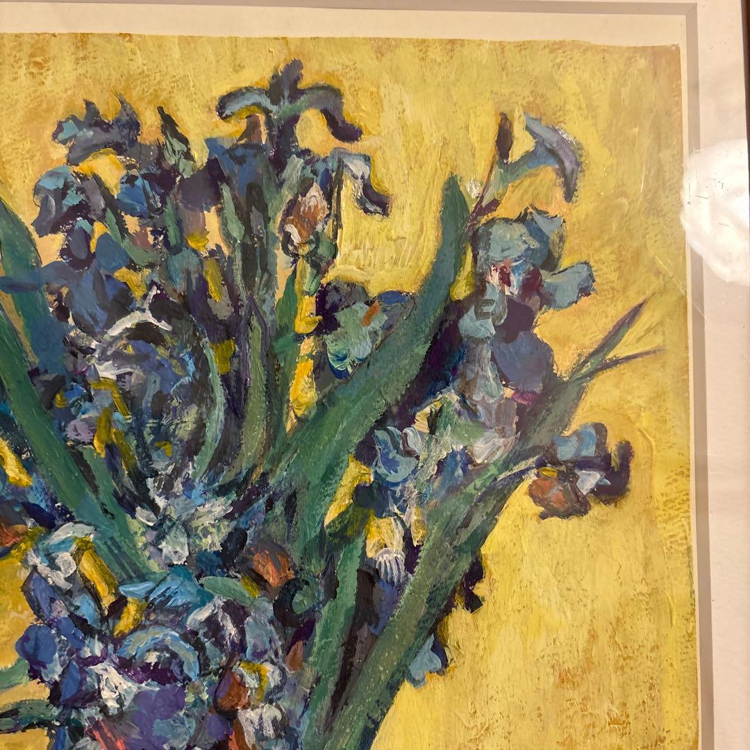 さらにお値下げ❗️ゴッホ　アイリス　模写　アクリル画