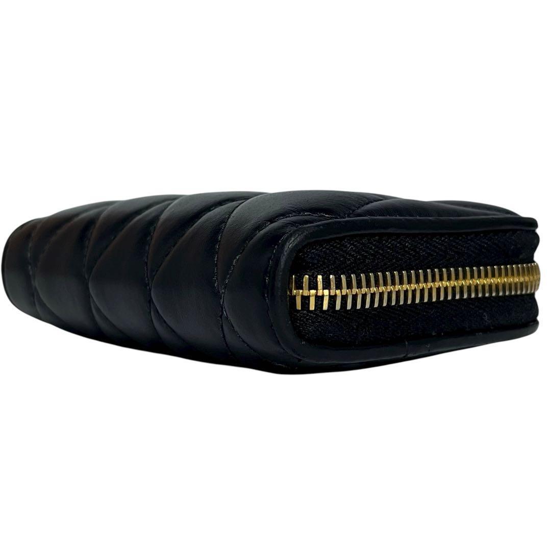 希少✨ミュウミュウ ケース ダイアグラム ファスナー キルティング 黒