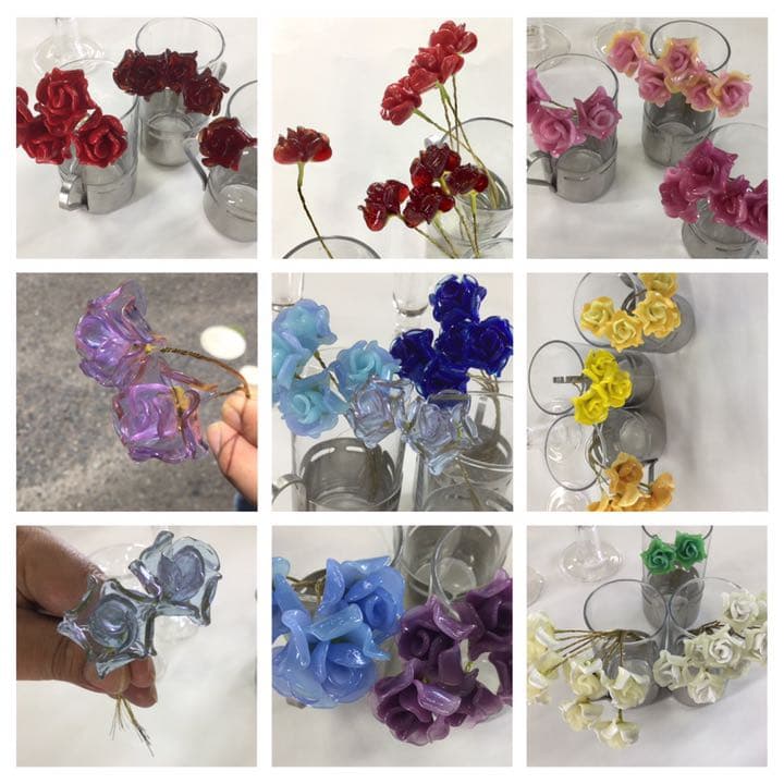 ※ガラス細工　薔薇　いろんな色　No.13 〜17