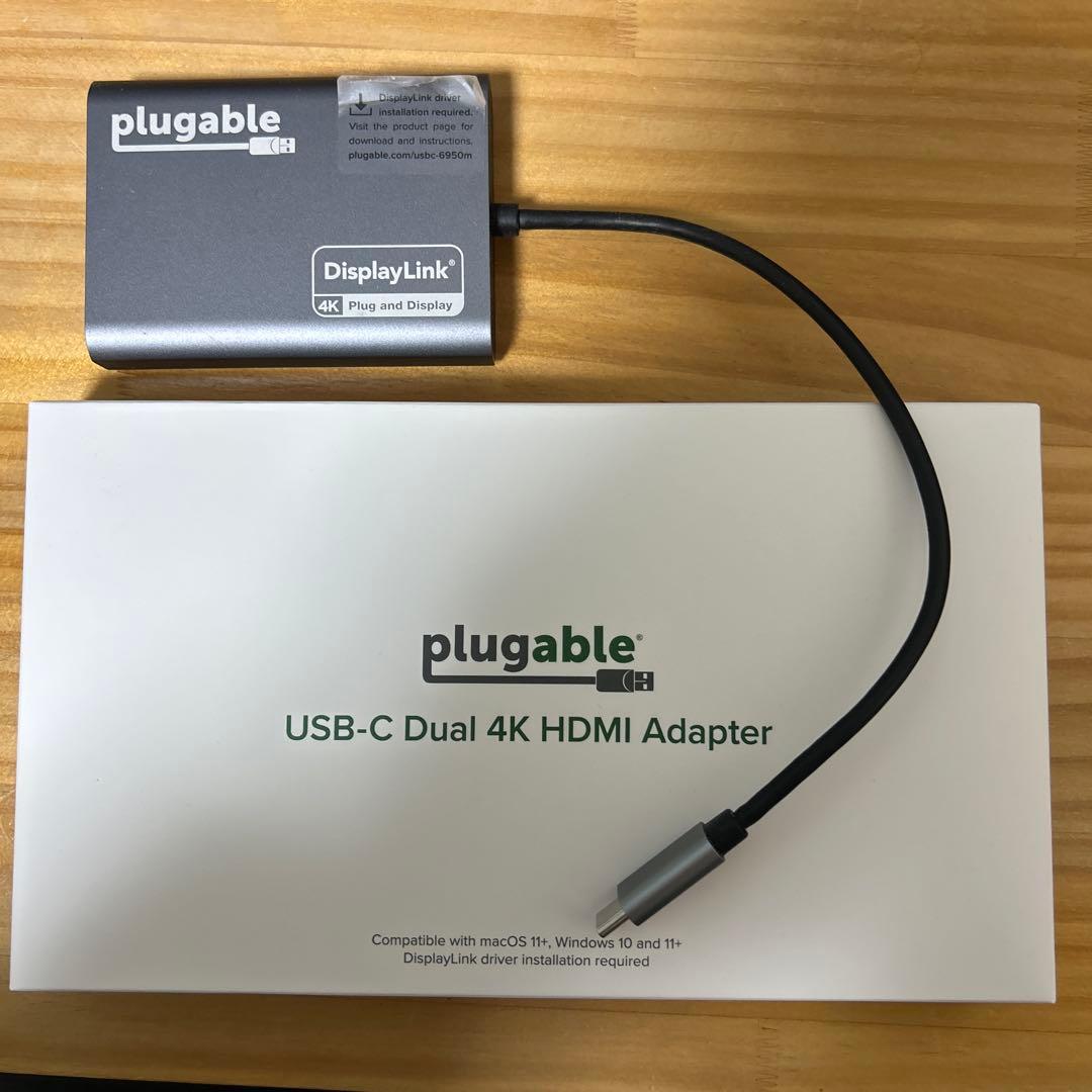 美品 plugable USBC-6950M DisplayLink（4K対応）