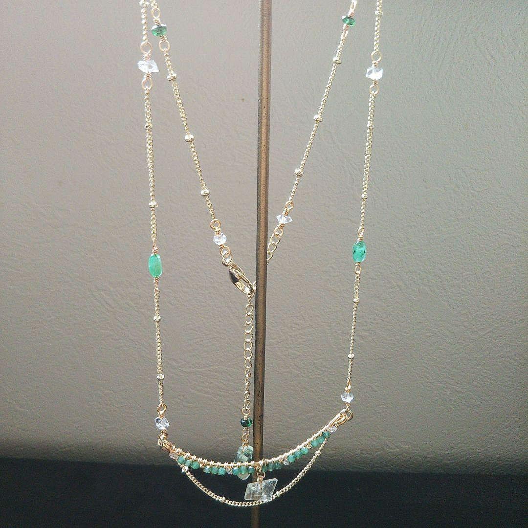 高品質 エメラルド 稀少石 リビアングラス ネックレス 限定品