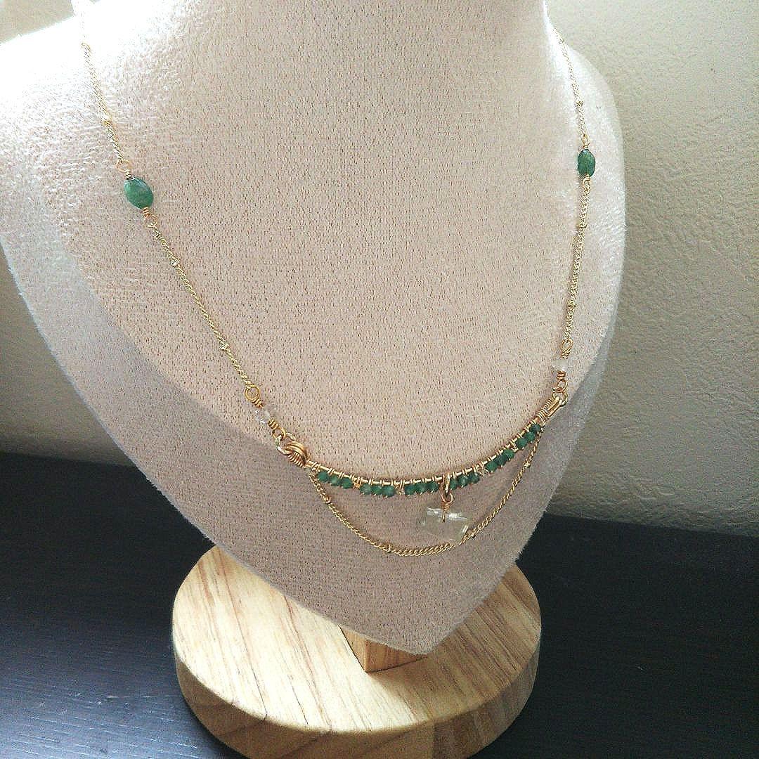 高品質 エメラルド 稀少石 リビアングラス ネックレス 限定品