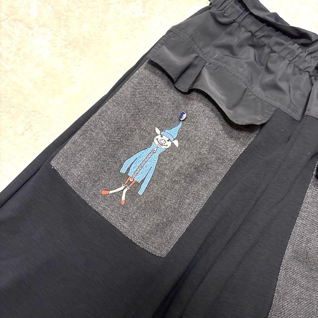 激レア⭐️美品　OLLEBOREBLA 刺繍　クロップドパンツ　ドローコード