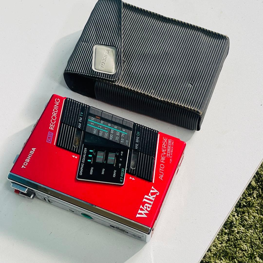 【TOSHIBA】東芝Walky KT-RS30 カセットプレーヤー レッド
