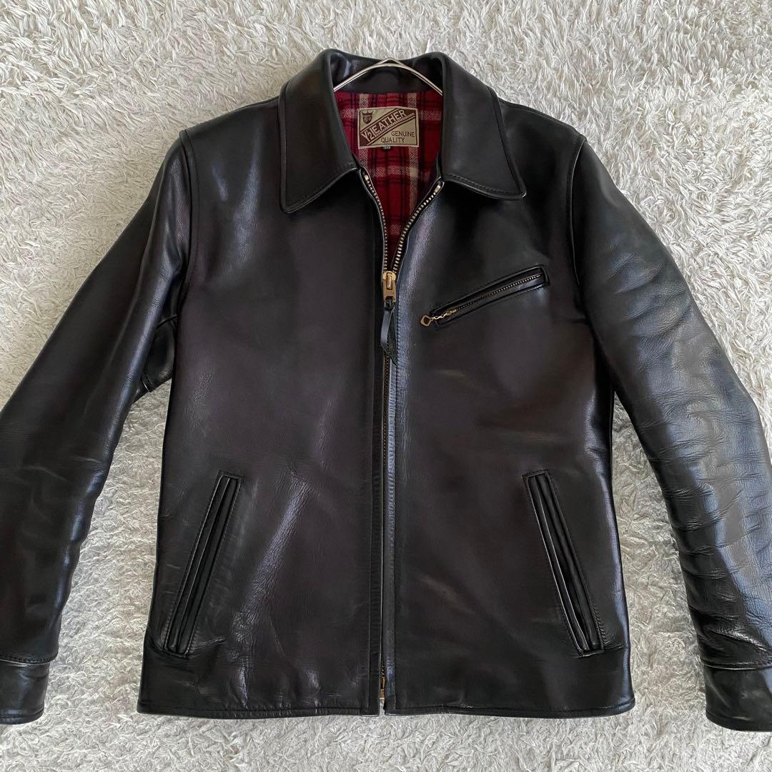 美品/38 Y’2 LEATHER HVR-42 馬革 ライダースジャケット 黒