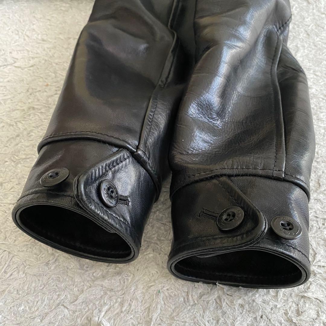 美品/38 Y’2 LEATHER HVR-42 馬革 ライダースジャケット 黒